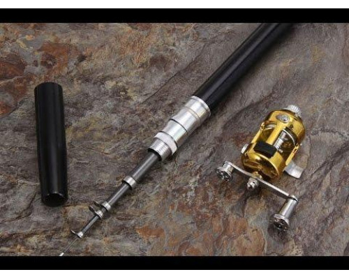 Удочка складная с катушкой и леской, телескопическая, Fishing rod in pen case, блесной, удочка ручка Удочка складная с катушкой и леской, телескопическая, Fishing rod in pen case, блесной, удочка ручка