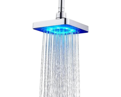Лійка насадка для душу з LED-підсвіткою RGB світлодіодна, квадратна 150 мм LED Shower head AND XL-902