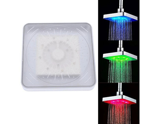 Лійка насадка для душу з LED-підсвіткою RGB світлодіодна, квадратна 150 мм LED Shower head AND XL-902