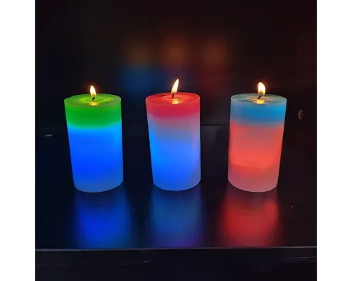 Декоративная восковая свеча с эффектом пламенем и LED подсветкой Candles magic 7 цветов RGB Декоративная восковая свеча с эффектом пламенем и LED подсветкой Candles magic 7 цветов RGB