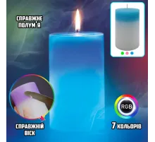 Декоративная восковая свеча с эффектом пламенем и LED подсветкой Candles magic 7 цветов RGB