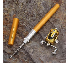 Удочка складная с катушкой и леской, телескопическая, Fishing rod in pen case, блесной, удочка ручка
