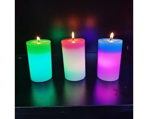 Декоративная восковая свеча с эффектом пламенем и LED подсветкой Candles magic 7 цветов RGB Декоративная восковая свеча с эффектом пламенем и LED подсветкой Candles magic 7 цветов RGB
