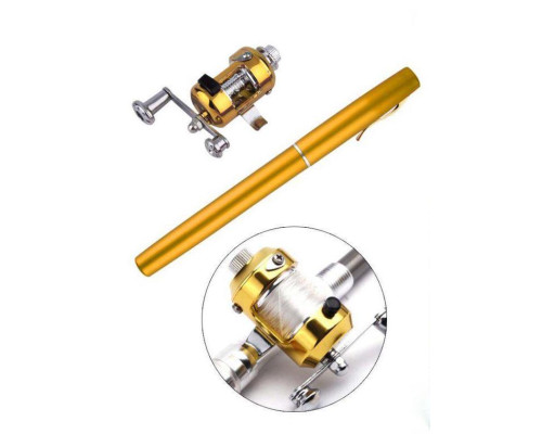 Удочка складная с катушкой и леской, телескопическая, Fishing rod in pen case, блесной, удочка ручка Удочка складная с катушкой и леской, телескопическая, Fishing rod in pen case, блесной, удочка ручка