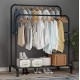 Двойная стойка вешалка для одежды и обуви Loft Rack напольная стальная с полкой Black