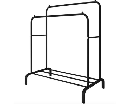 Двойная стойка вешалка для одежды и обуви Loft Rack напольная стальная с полкой Black Двойная стойка вешалка для одежды и обуви Loft Rack напольная стальная с полкой Black