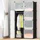 Пластиковый складной шкаф Storage Cube Cabinet 75х37х145 см Черный Сборный органайзер для одежды