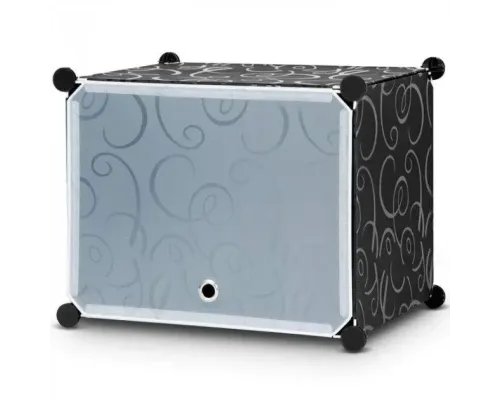 Пластиковый складной шкаф Storage Cube Cabinet 75х37х145 см Черный Сборный органайзер для одежды Пластиковый складной шкаф Storage Cube Cabinet 75х37х145 см Черный Сборный органайзер для одежды