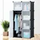 Пластиковый складной шкаф Storage Cube Cabinet 75х37х145 см Черный Сборный органайзер для одежды