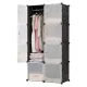 Пластиковый складной шкаф Storage Cube Cabinet 75х37х145 см Черный Сборный органайзер для одежды