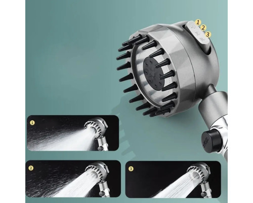 Душова лійка масажна 4в1 Shower Head 360° кнопка вимкнення води, 3 режими, масажні шипи