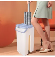 Швабра-лентяйка 5л Hand Free Cleaning Mop 2 в 1 с автоматическим отжимом для уборки Бежевый