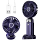 Портативный вентилятор Mini fan XL-880 диаметр 9 см с подставкой для телефона и дисплеем синий