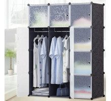 Пластикова складана шафа Storage Cube Cabinet «МР 312-62» Чорна (110х37х146см)