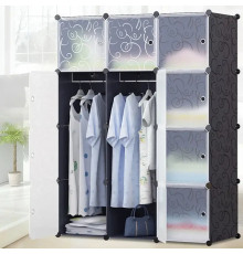 Пластикова складана шафа Storage Cube Cabinet «МР 312-62» Чорна (110х37х146см)