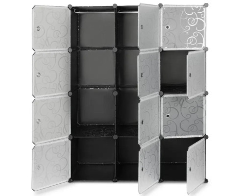 Пластикова складана шафа Storage Cube Cabinet «МР 312-62» Чорна (110х37х146см)