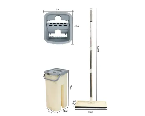 Швабра-лентяйка 5л Hand Free Cleaning Mop 2 в 1 с автоматическим отжимом для уборки Бежевый Швабра-лентяйка 5л Hand Free Cleaning Mop 2 в 1 с автоматическим отжимом для уборки Бежевый