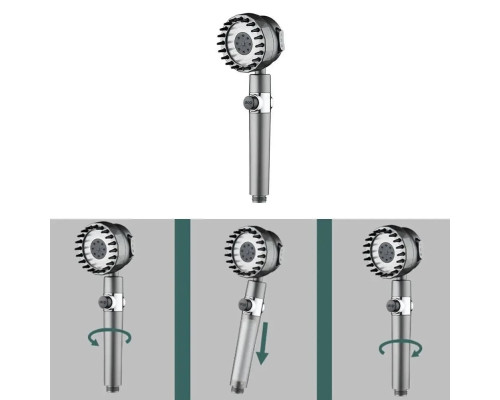 Душова лійка масажна 4в1 Shower Head 360° кнопка вимкнення води, 3 режими, масажні шипи