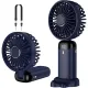 Портативный вентилятор Mini fan XL-880 диаметр 9 см с подставкой для телефона и дисплеем синий