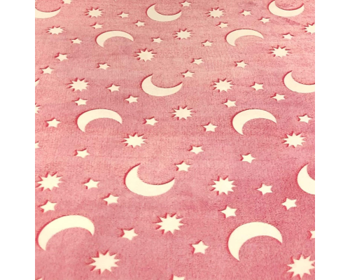 Халява BLANKET Рожевий колір 120х165 см плюшеве покривало зі зірками день/ніч Халява BLANKET Рожевий колір 120х165 см плюшеве покривало зі зірками день/ніч