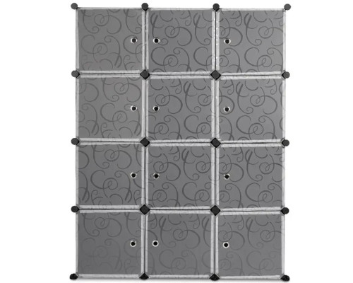 Пластикова складана шафа Storage Cube Cabinet «МР 312-62» Чорна (110х37х146см)