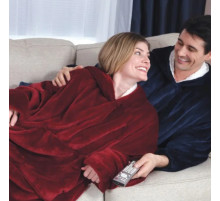 Толстовка — плед із капюшоном HUGGLE HOODIE BLANKET, плед із рукавами Бордовий