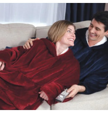 Толстовка — плед із капюшоном HUGGLE HOODIE BLANKET, плед із рукавами Бордовий
