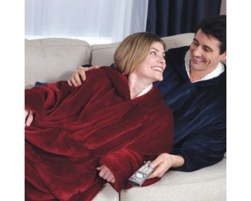 Толстовка — плед із капюшоном HUGGLE HOODIE BLANKET, плед із рукавами Бордовий
