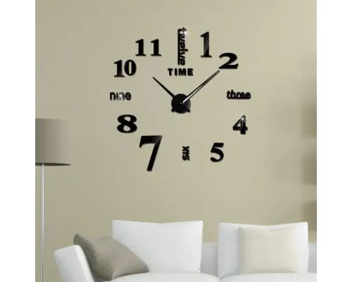 Большие настенные часы Horloge 3D DIY кварц (Черные) Бескаркасные часы на стену Большие настенные часы Horloge 3D DIY кварц (Черные) Бескаркасные часы на стену