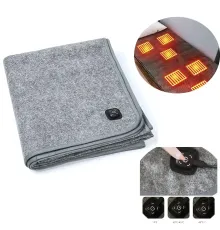 Электро-одеяло на USB от Power Bank 160*80 см на 3 режима подогрева Электропростынь от повербанка с подогревом