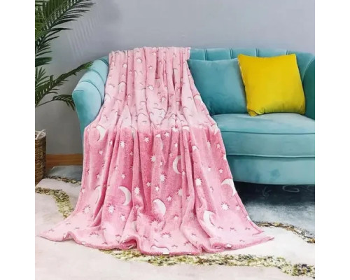 М'яка ковдра-плед зоряне небо 100х150 см Світиться в темряві Magic Blanket Рожеве М'яка ковдра-плед зоряне небо 100х150 см Світиться в темряві Magic Blanket Рожеве