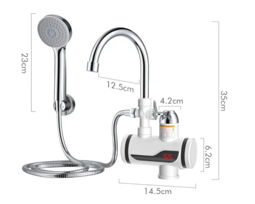 Кран-водонагрівач із душем нижнє під'єднання Instant electric heating water Faucet FT-001