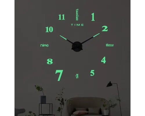Большие настенные часы Horloge 3D DIY кварц (Черные) Бескаркасные часы на стену Большие настенные часы Horloge 3D DIY кварц (Черные) Бескаркасные часы на стену