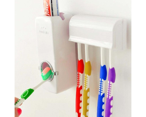 Дозатор автоматический зубной пасты Toothpaste Dispenser с держателем зубных щеток Toothbrush holder Дозатор автоматический зубной пасты Toothpaste Dispenser с держателем зубных щеток Toothbrush holder
