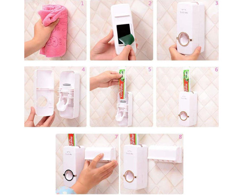 Дозатор автоматический зубной пасты Toothpaste Dispenser с держателем зубных щеток Toothbrush holder Дозатор автоматический зубной пасты Toothpaste Dispenser с держателем зубных щеток Toothbrush holder