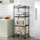 Полка-стеллаж напольная 138×42×32 см на колесиках TVT-03 Черная 4 яруса