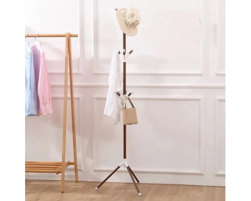 Вішалка стійка підлогова для одягу Coat Rack, металева на 9 гачків у три яруси розбірна на тринозі