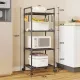 Полка-стеллаж напольная 138×42×32 см на колесиках TVT-03 Черная 4 яруса