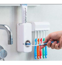 Дозатор автоматический зубной пасты Toothpaste Dispenser с держателем зубных щеток Toothbrush holder