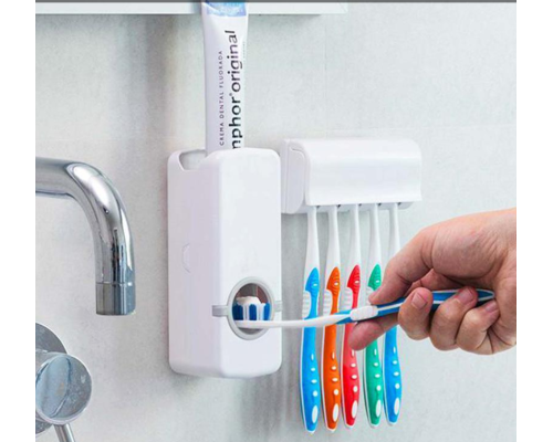 Дозатор автоматический зубной пасты Toothpaste Dispenser с держателем зубных щеток Toothbrush holder Дозатор автоматический зубной пасты Toothpaste Dispenser с держателем зубных щеток Toothbrush holder