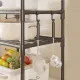 Полка-стеллаж напольная 138×42×32 см на колесиках TVT-03 Черная 4 яруса
