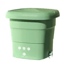 Складана пральна машина Folding Washing Machine силіконова складана стирання відро 7 л. Зелений