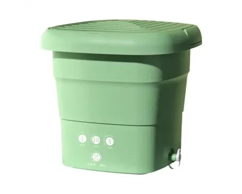 Складана пральна машина Folding Washing Machine силіконова складана стирання відро 7 л. Зелений