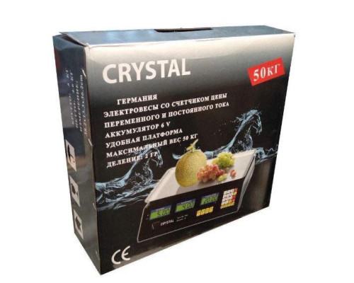 Весы электронные торговые со счетчиком цены Crystal CT-500 до 50 кг Весы электронные торговые со счетчиком цены Crystal CT-500 до 50 кг