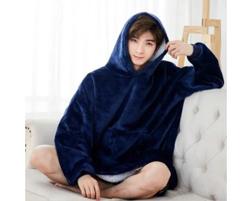 Толстовка плед із капюшоном Huggle Hoodie Синій Толстовка плед із капюшоном Huggle Hoodie Синій