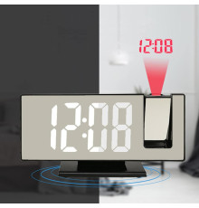 Годинник настільний із проєкцією часу на стелю з LED-дисплеєм і будильником