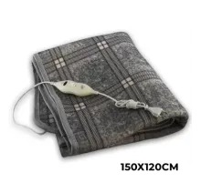 Тепла електропростирадло з підігрівом Electric Blanket 150х120 см (клітинна, Сіра)