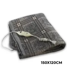 Тепла електропростирадло з підігрівом Electric Blanket 150х120 см (клітинна, Сіра)