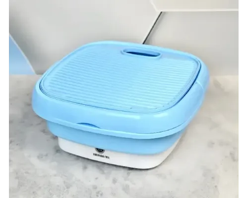 Портативная складная 8 ЛИТРОВ мини-стиральная машина Folding Washing Machine голубая