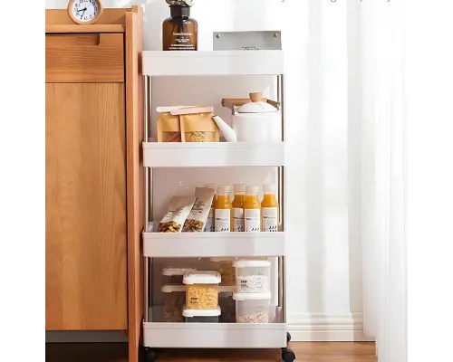 Этажерка на колесах 4 яруса (87×38×13см), Bathroom Rack / Напольная полка-органайзер / Стеллаж-этажерка Этажерка на колесах 4 яруса (87×38×13см), Bathroom Rack / Напольная полка-органайзер / Стеллаж-этажерка